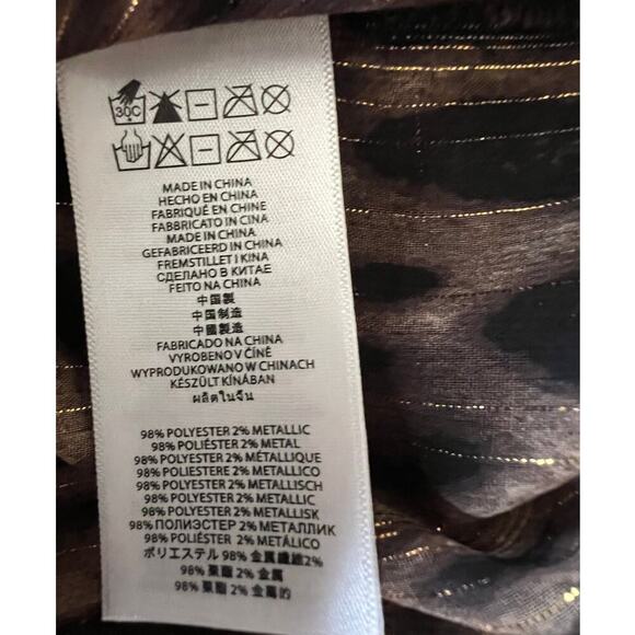 Michael Kors sheer animal print, button down, blouse, women's size XL - Picture 7 of 8